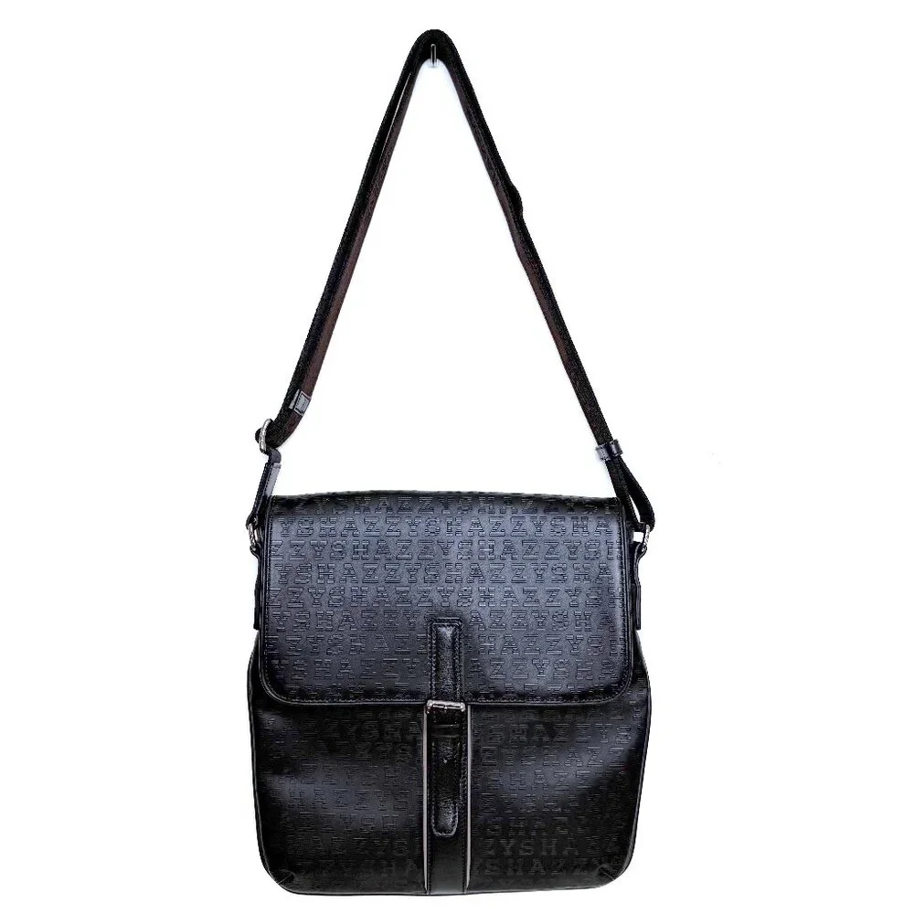 Hazzys Faux Leather Messenger Shoulder Crossbody Buckle Bag Snap Closure Lined
